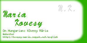maria kovesy business card
